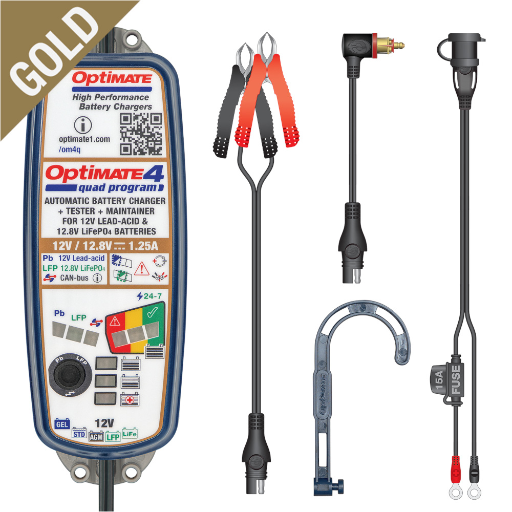 TECMATE - OPTIMATE 4 QUAD PROGRAM PREMIUM EDITION BATTERY CHARGER